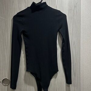 All Saints Black Long Sleeve Turtleneck Bodysuit